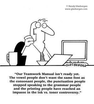 Our Teamwork manual isn't ready yet. The vowel people don't want the ...