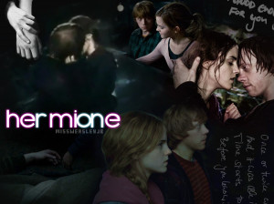Ron and Hermione kiss at DH2