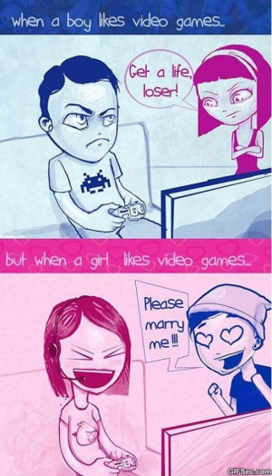 Boys vs. Girls Playing Video Games MEME