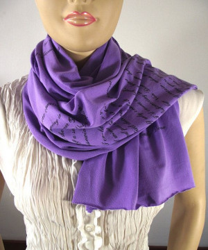 EMILY DICKINSON Love Poem Scarf - Lavender - Jersey Scarf Book Quote ...