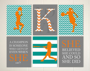 Motivational sports quotes art, girls basketball art, softball wall ...