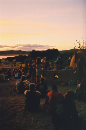 camp, camping, fire, friends, lake, sunset