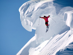 Download Skiing wallpaper, 'intense skiing'.