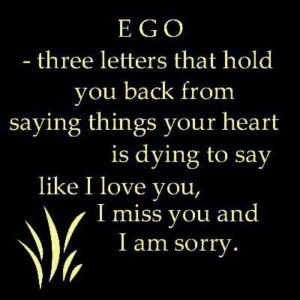 Saying I'm sorry..ego;-)