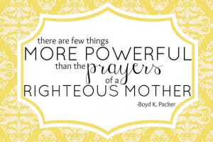 LDS Quote Printable Power of Mothers Prayer by BlondieDesignz, $5.00