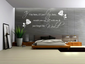 ... Wall Quote Bedroom Vinyl Wall Decals Wedding Love Romantic (Black