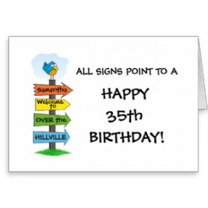 Fill-In The Signs Fun 35th Birthday Card