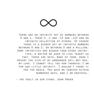 the fault in our stars - infinity quote: Fault In Our Stars Infinity ...