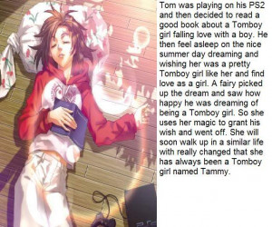 Tomboy Sleeping Anime TG Caption Picture