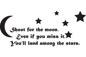 Details about SHOOT FOR THE STARS.. WALL STICKER ART DECALS QUOTE