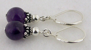Genuine Amethyst Lever Back Sterling Silver Earrings 09 by 57north, $ ...