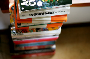 Wednesday: my 'books to read' pile.