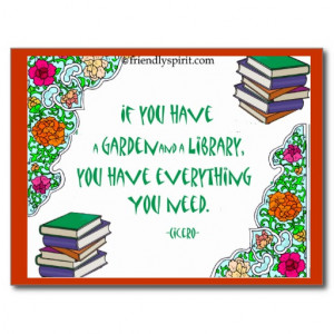 Cicero Quote - Garden and Library - 2013 mini cal Post Card