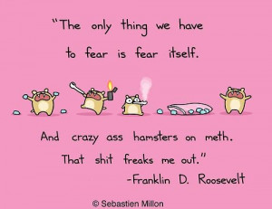 The only thing we have to fear is fear itself. And crazy ass hamsters ...
