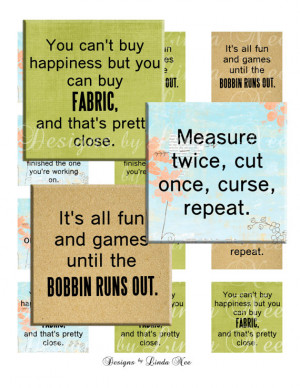 NEW- Quilting and Fabric Quotes 1 (1 x 1 inch) Bottlecap Images ...