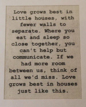 love grows best in little houses burlap sign wall print
