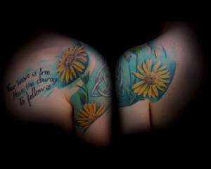 Sunflower Tattoo with Quote