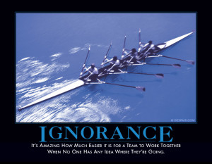 Demotivational teamwork poster: It's amazing how much easier it is for ...