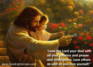 Jesus Picture In A Garden With Child Inspired Scripture