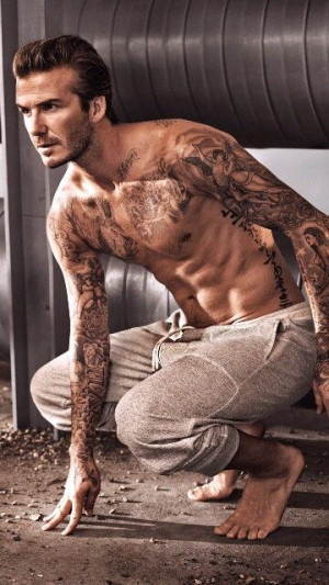 David Beckham Chest Tattoos