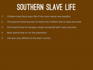 southern slave life