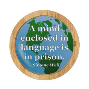 Mind enclosed in language Quote. Globe Round Cheeseboard