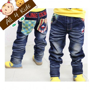Childrens Autumn spring pants Classic boys blue jeans Kids pants girls
