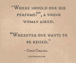 chanel, coco chanel, kiss, perfume, quote, quotes, woman