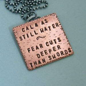 Game of Thrones Quote Necklace - Arya Stark - Hand Stamped Copper and ...