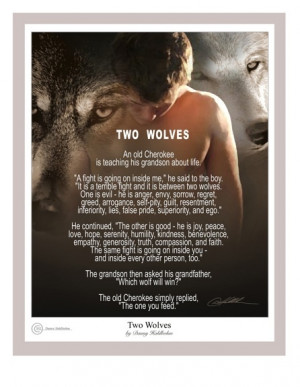 Two Wolves - The Battle Within-feed the good wolf #imagreatist