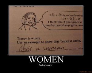 Stereotype: Women are bad at math.