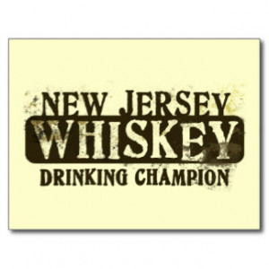 New Jersey Whiskey Drinking Champion Post Card
