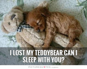 lost my teddybear can I sleep with you? Picture Quote #1