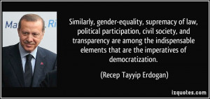 Similarly, gender-equality, supremacy of law, political participation ...