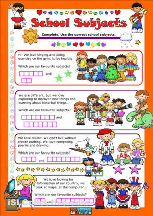 School Subject Labels