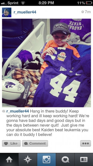 State's Ryan Mueller helps Kansas boy with Leukemia