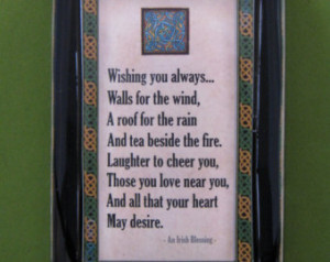Traditional Irish Blessing Quotatio n Rectangle Glass Paperweight with ...