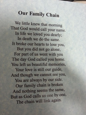 God would call your name. In life we loved you so dearly; In death we ...