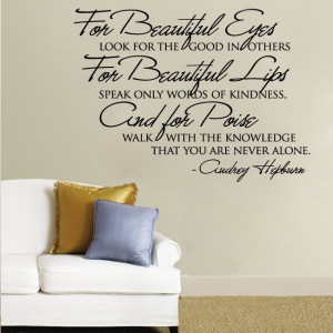 Wall Decals Quotes | Audrey Hepburn for Beautiful Eyes Quote Wall ...