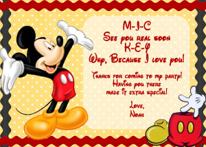 Mickey Mouse Sayings Free mickey mouse invitation