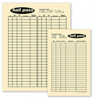 Passes Library Hall Pass