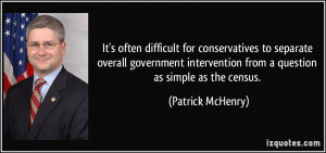 It's often difficult for conservatives to separate overall government ...