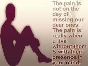 Our Dear Ones, The Pain Is Really When u Live Without Them & With Them ...