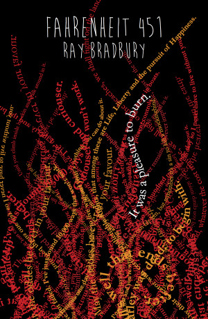 Fahrenheit 451 Book Cover - this story is about burning books, so I ...