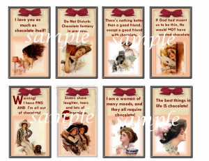 vInTage SEXY LADY TAGS with CHOCOLATE sayings so cute