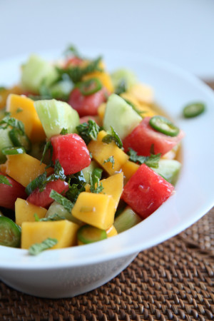 Mango, Cucumber, and Watermelon Salad Recipe