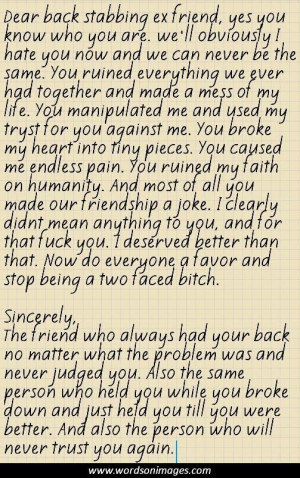Quotes About Backstabbing Friends