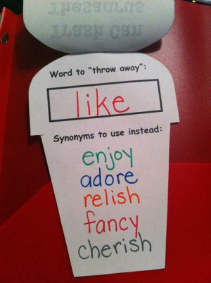 Trash Can Thesaurus...throw away over used words and replace with ...