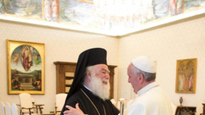 newspaper L 39 Osservatore Romano Pope Francis meets with Theodoros II