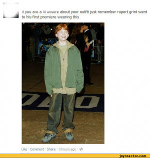 ... rupert grint went to his first premiere we / rupert grint :: funny